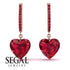 Heart Ruby Earrings - Noelle No. 56